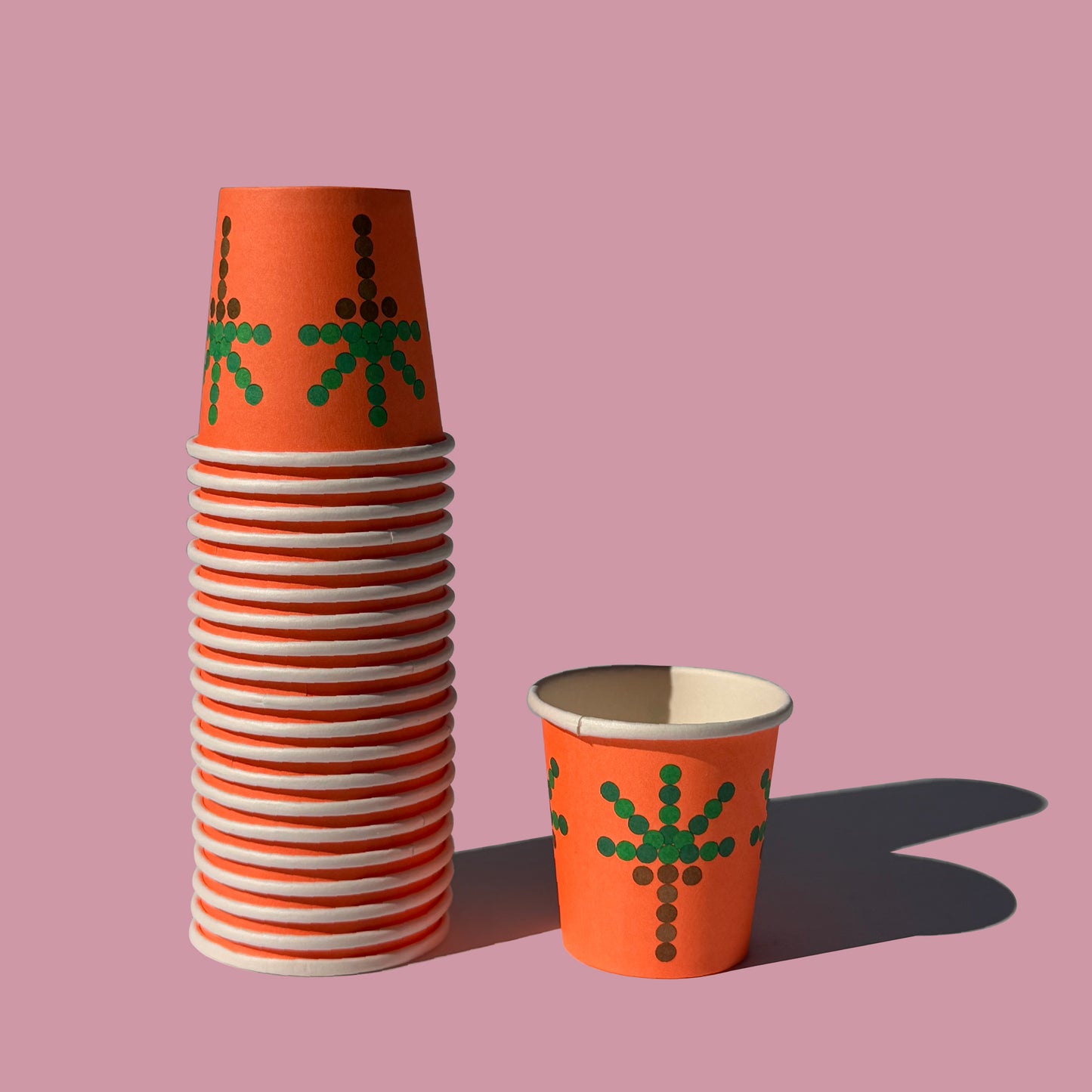 Electric Orange Arabic Coffee Paper Cups