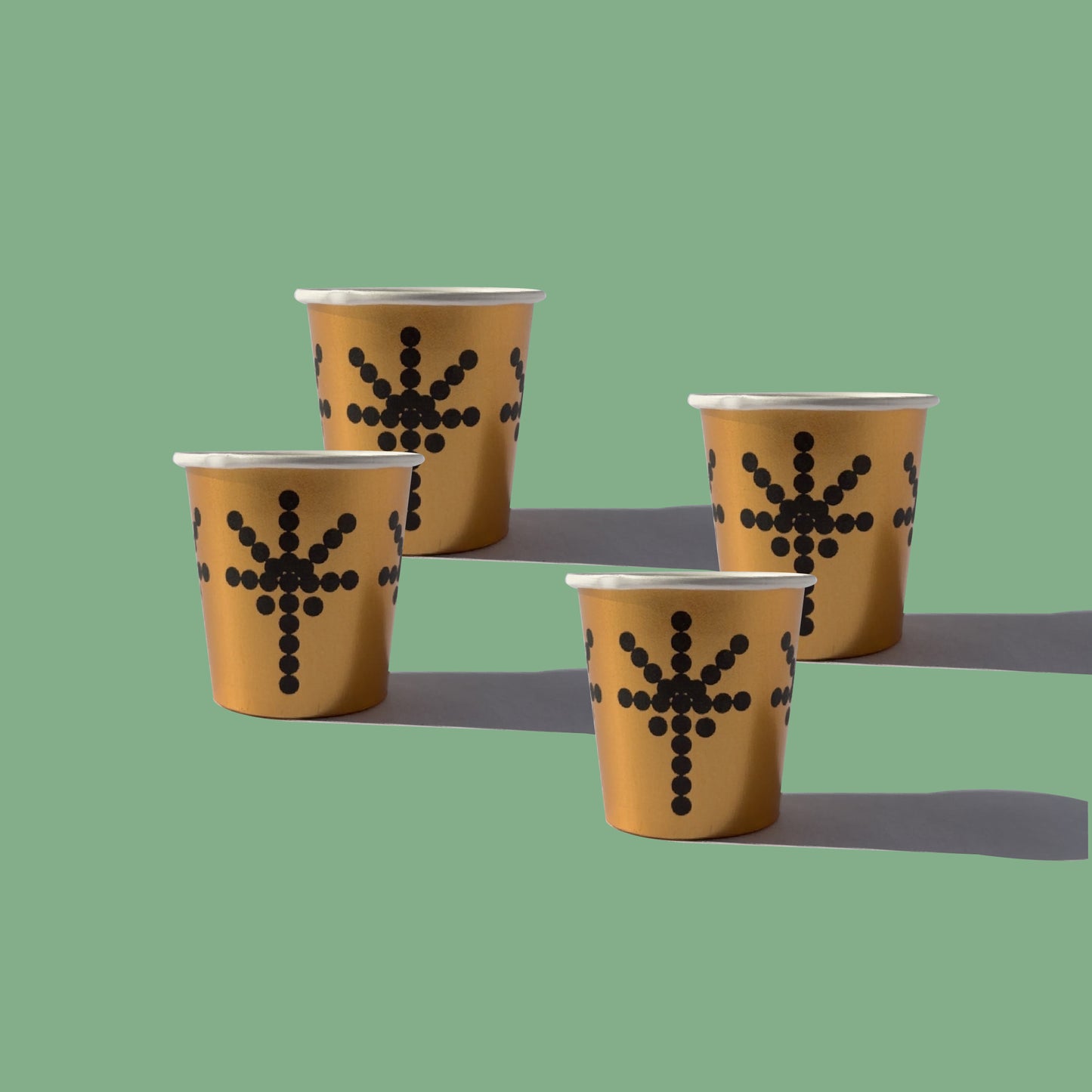 Golden Arabic Coffee Paper Cups